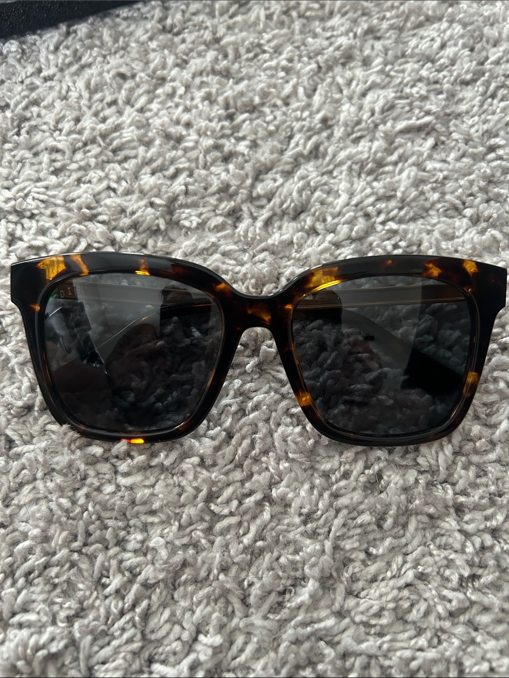 Women's DIFF Tortoise Square Sunglasses with Dark Lenses